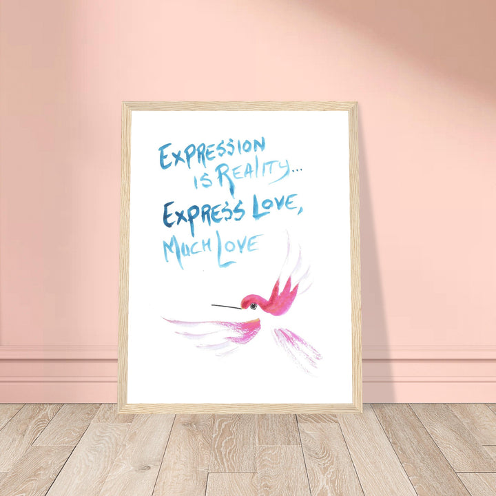 "Express Love" Watercolor Wall Art: Hummingbird Philosophy Series by Andrew Semple - Watercolor wall art print