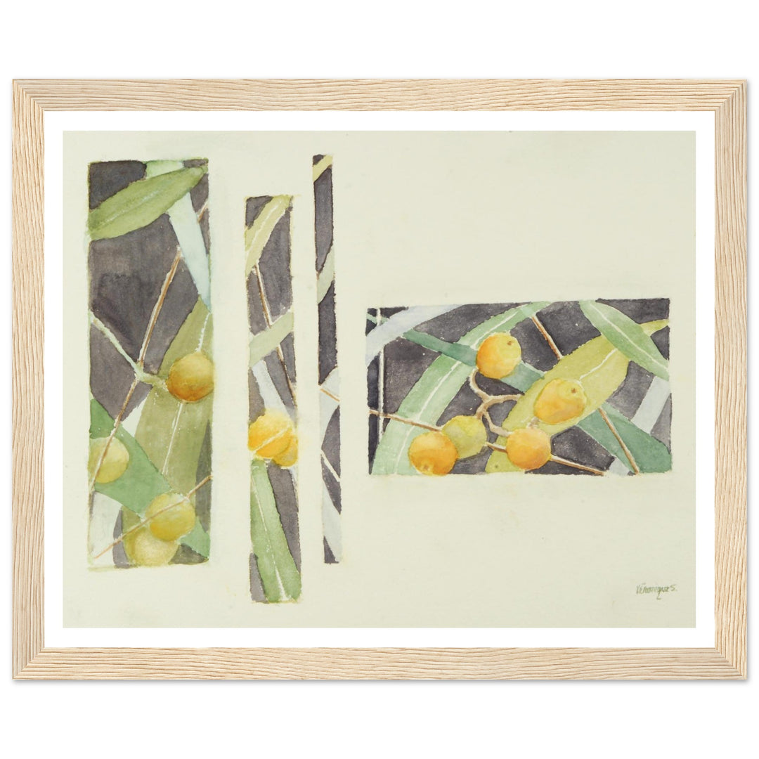 Radiant Harmony in Watercolor: Nature's Abstract Composition by Veronique Semple - Watercolor wall art print