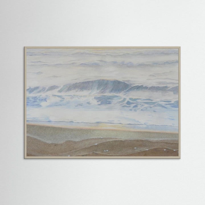 "February" Serene Coastal Watercolor Art Print -  Custom Framed Options