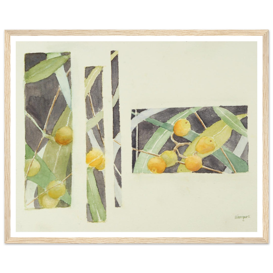 Radiant Harmony in Watercolor: Nature's Abstract Composition by Veronique Semple - Watercolor wall art print