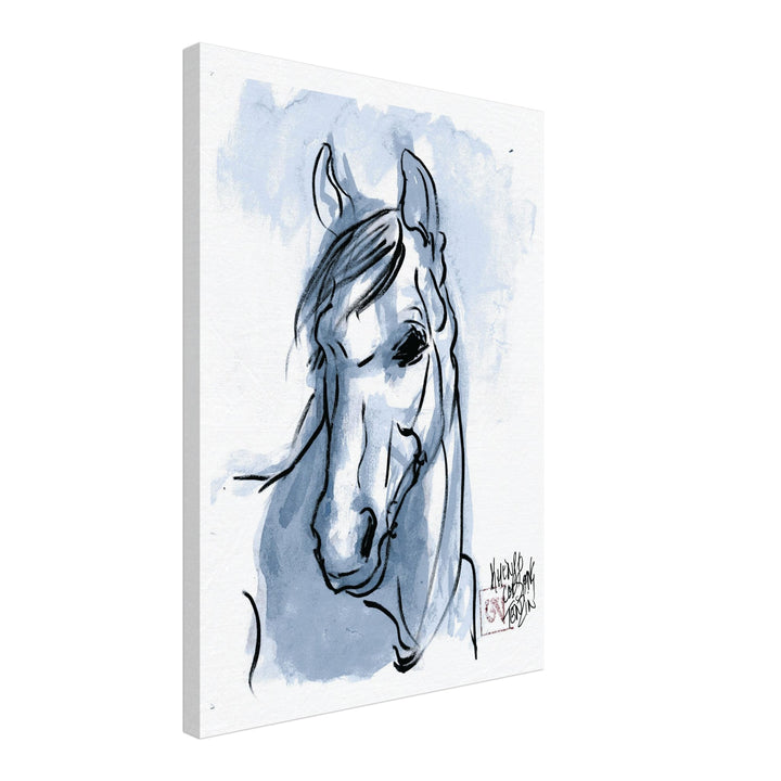 "Spirit of the Wild" Tranquil Blue Horse Watercolor Art Print by Andrew Semple - Watercolor wall art print