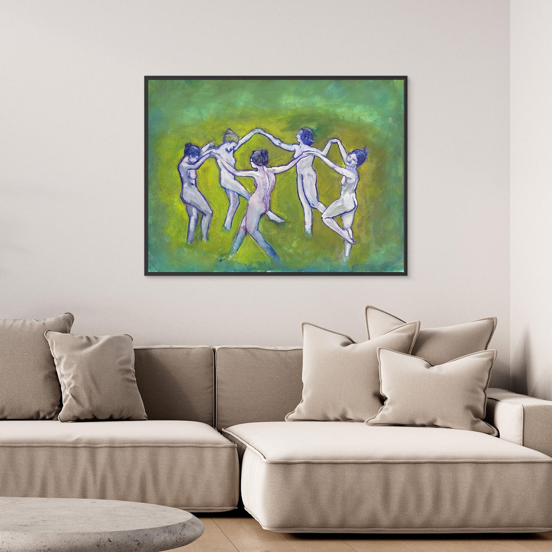 Female Figures Dance Watercolor - Canvas Art Print Framed Options