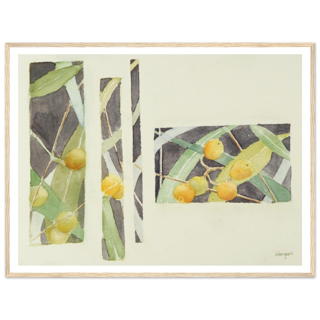 Radiant Harmony in Watercolor: Nature's Abstract Composition by Veronique Semple - Watercolor wall art print