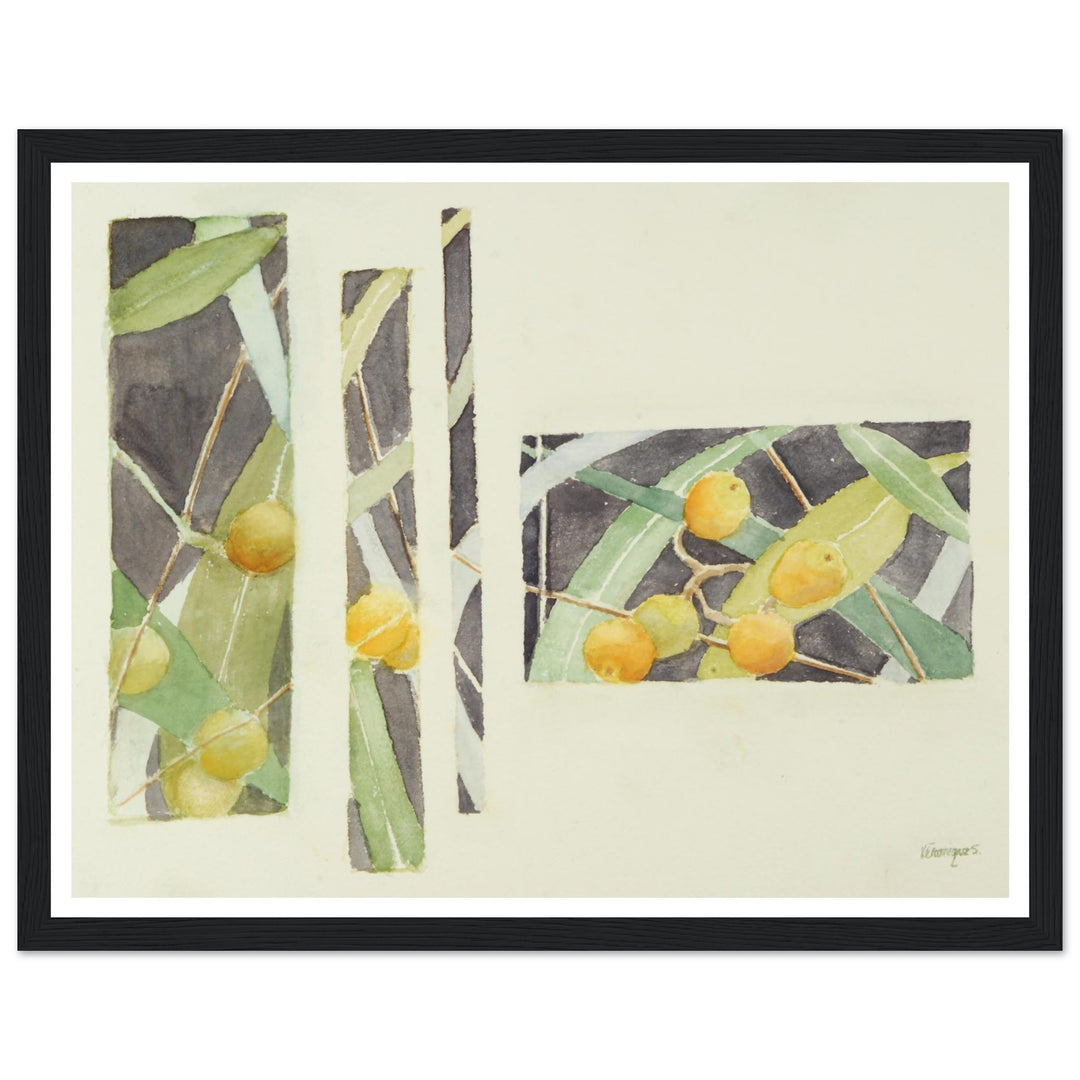 Radiant Harmony in Watercolor: Nature's Abstract Composition by Veronique Semple - Watercolor wall art print