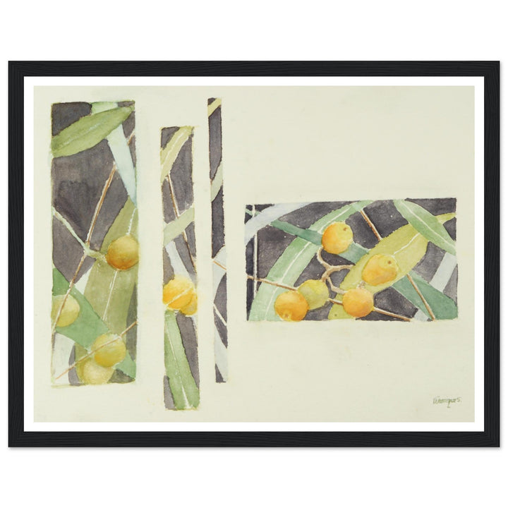 Radiant Harmony in Watercolor: Nature's Abstract Composition by Veronique Semple - Watercolor wall art print