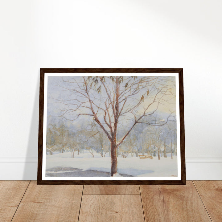 "The Silence of the Snow" Peaceful Winter Landscape Watercolor by Veronique Semple - Watercolor wall art print