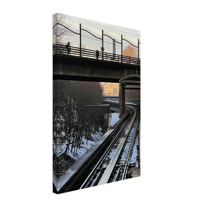 Urban Journey on Vancouver Train Tracks by Andrew Semple - Photography landscape photography print for home decor