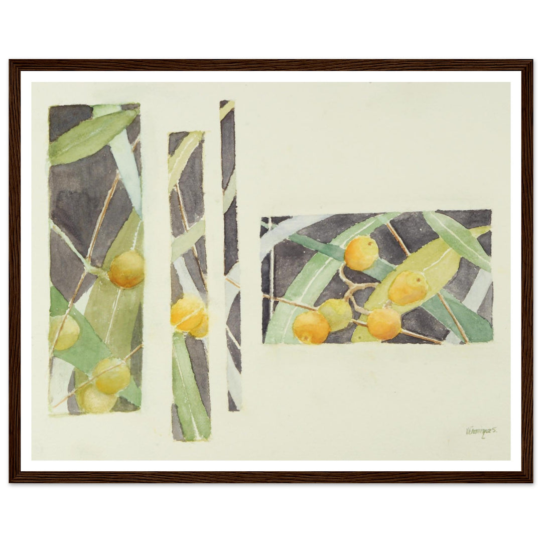 Radiant Harmony in Watercolor: Nature's Abstract Composition by Veronique Semple - Watercolor wall art print