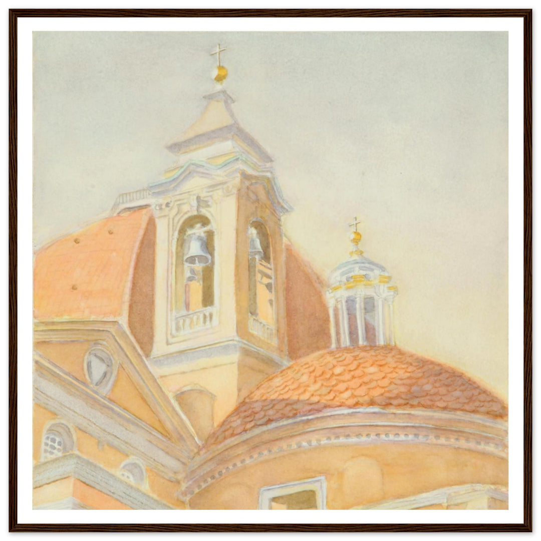 Bell Tower of San Lorenzo Majestic Tuscan Watercolor Art Print by Veronique Semple - Watercolor wall art print