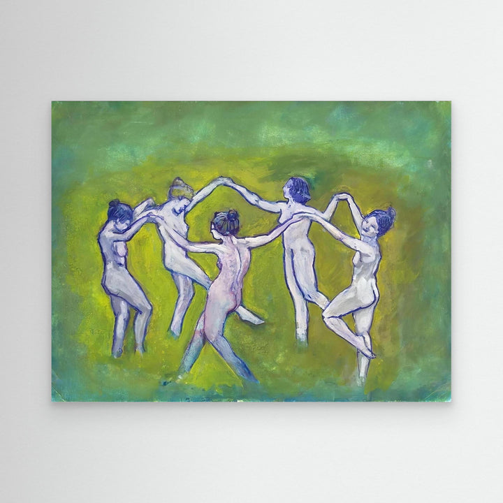 Female Figures Dance Watercolor - Canvas Art Print Framed Options