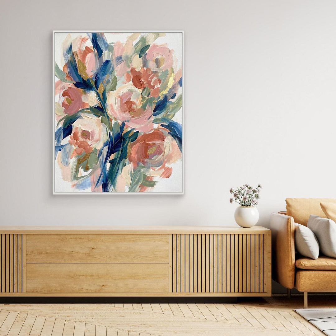 Abstract Floral Wall Art for Modern Decor - Canvas Framed Options Large Format