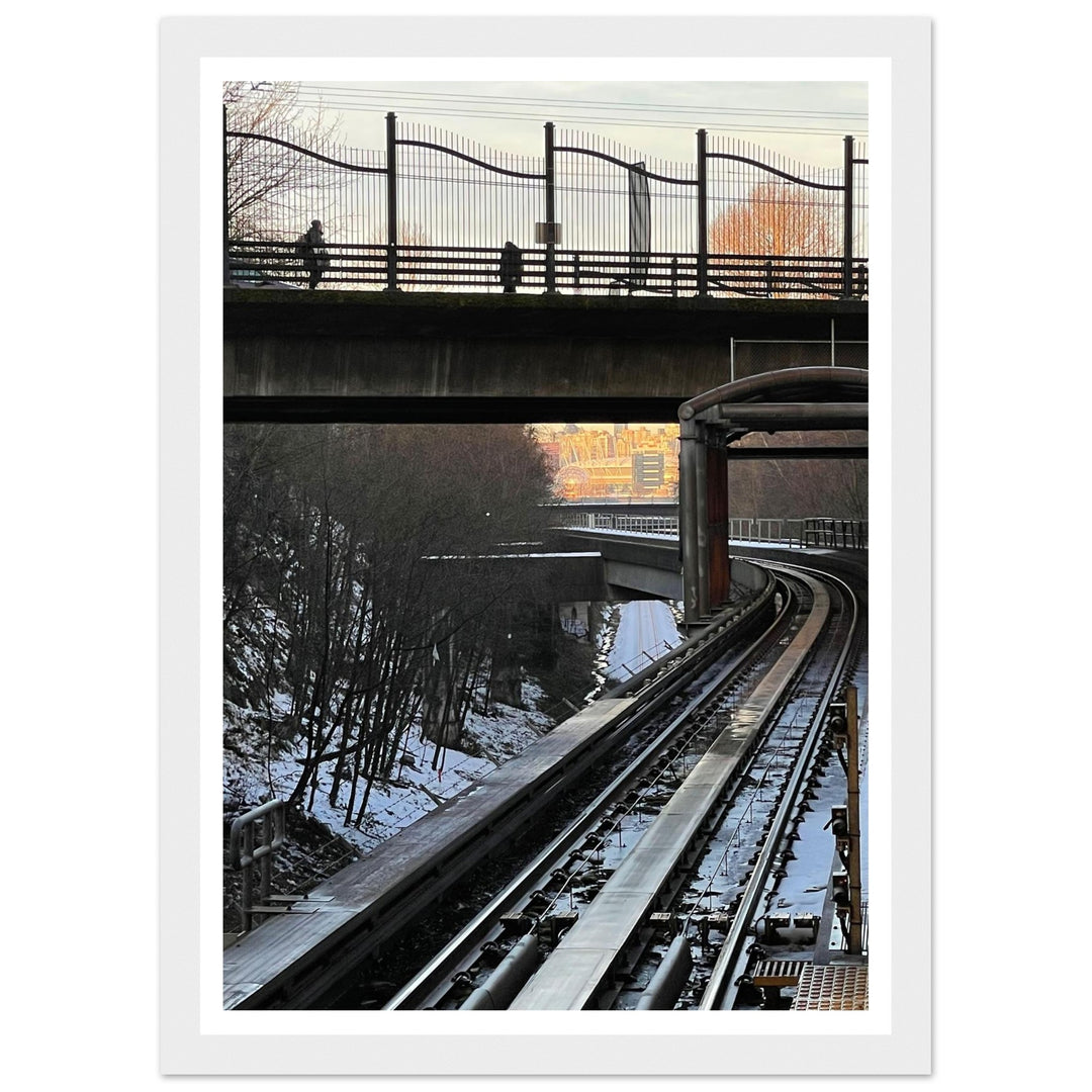 Urban Journey on Vancouver Train Tracks by Andrew Semple - Photography landscape photography print for home decor