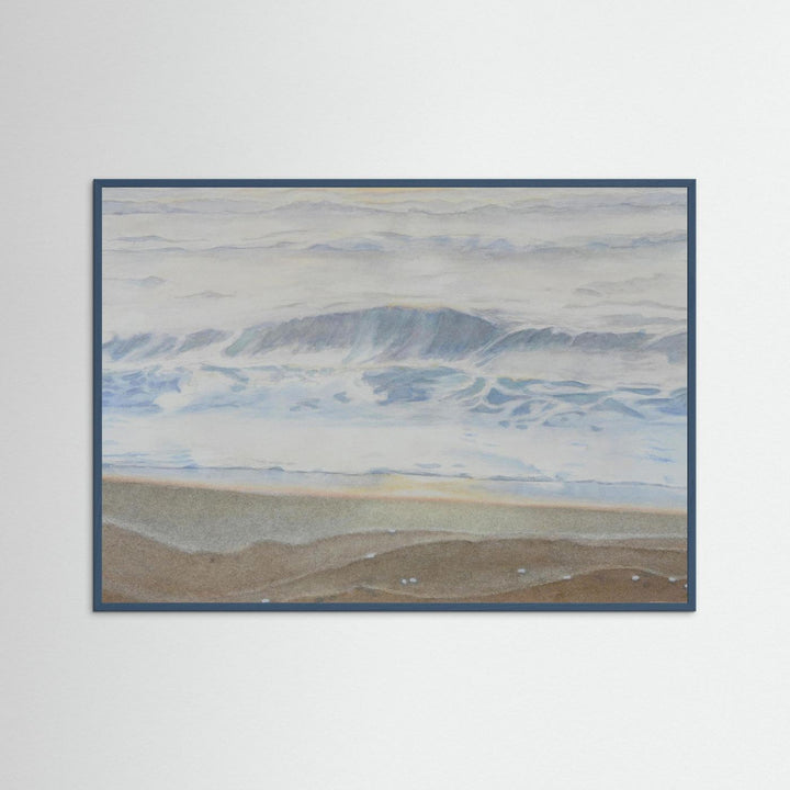 "February" Serene Coastal Watercolor Art Print -  Custom Framed Options