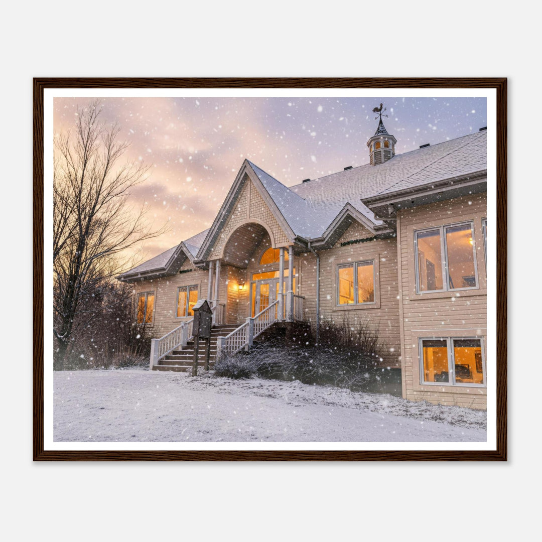 Charming Golf Club Retreat in Scenic Winter Wonderland by Studio Shefford - Photo Art Composition wall art print