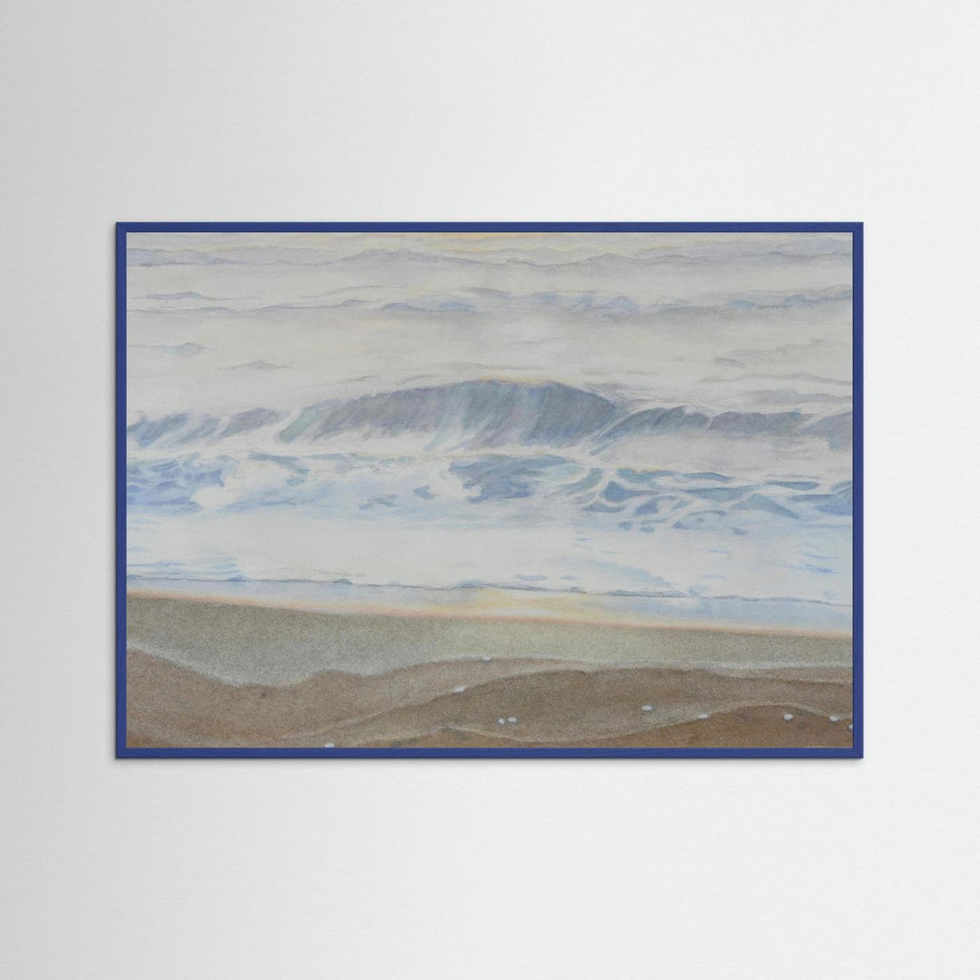 "February" Serene Coastal Watercolor Art Print -  Custom Framed Options