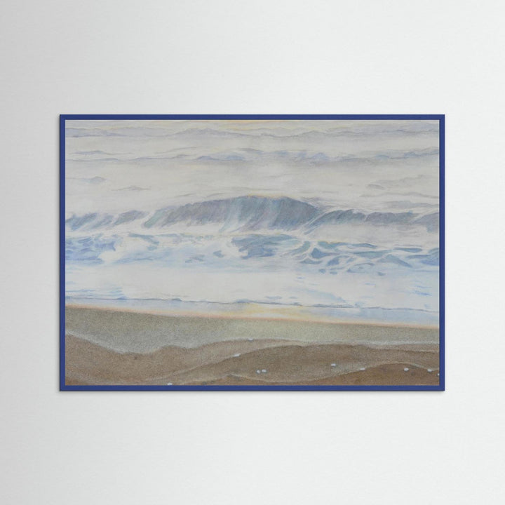 "February" Serene Coastal Watercolor Art Print -  Custom Framed Options