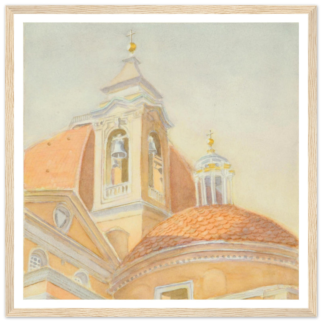 Bell Tower of San Lorenzo Majestic Tuscan Watercolor Art Print by Veronique Semple - Watercolor wall art print