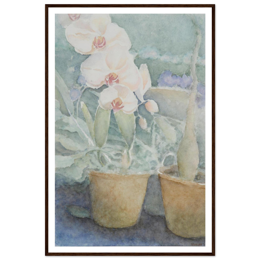Whispers of Orchids: A Delicate Floral Watercolor by Veronique Semple - Watercolor botanical nature print for home decor