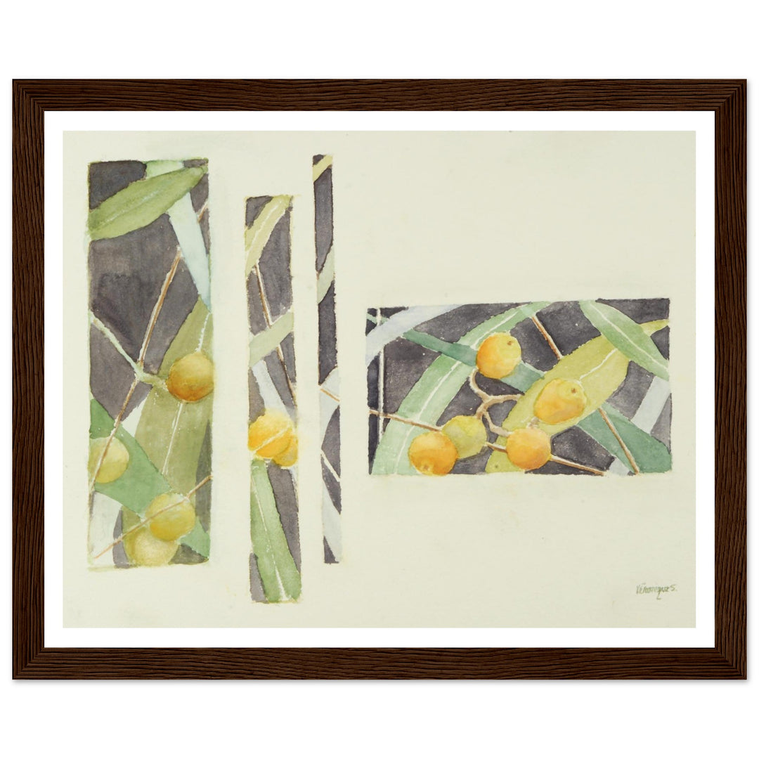 Radiant Harmony in Watercolor: Nature's Abstract Composition by Veronique Semple - Watercolor wall art print