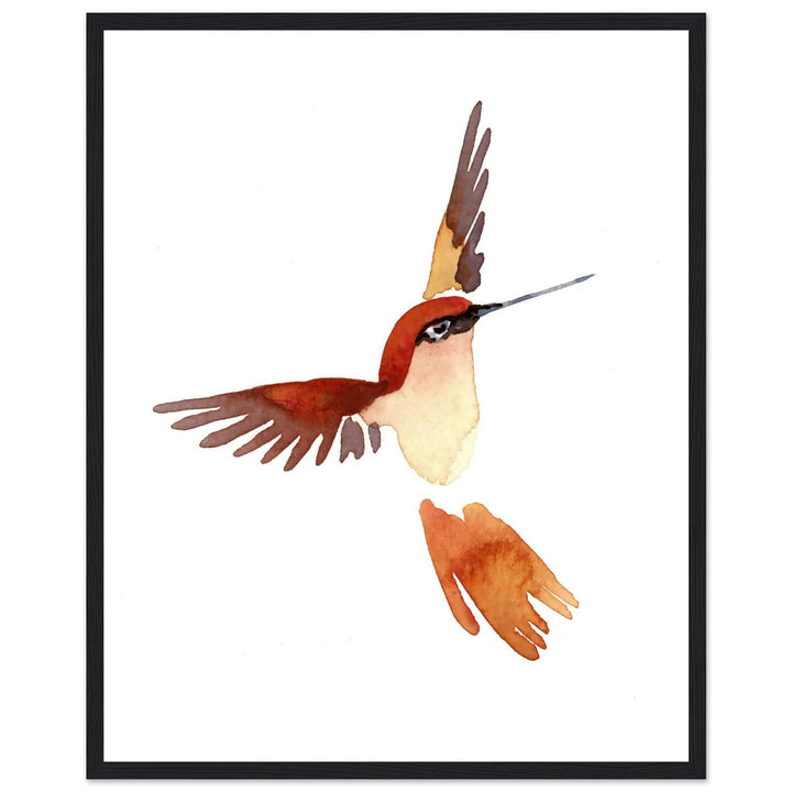 Graceful Hummingbird: Exquisite Watercolor Art Print by Andrew Semple - Watercolor watercolor print for home decor