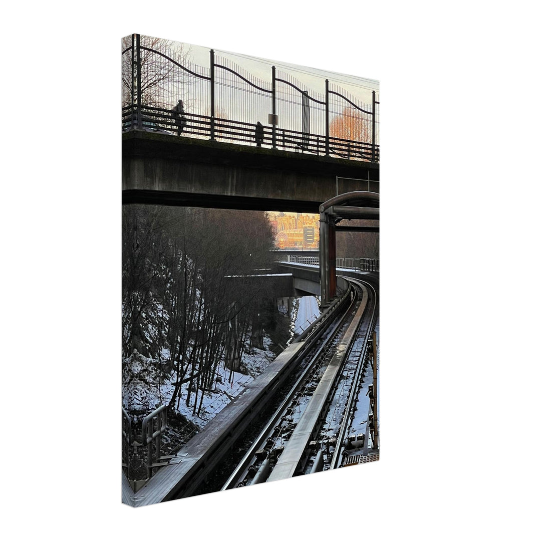 Urban Journey on Vancouver Train Tracks by Andrew Semple - Photography landscape photography print for home decor