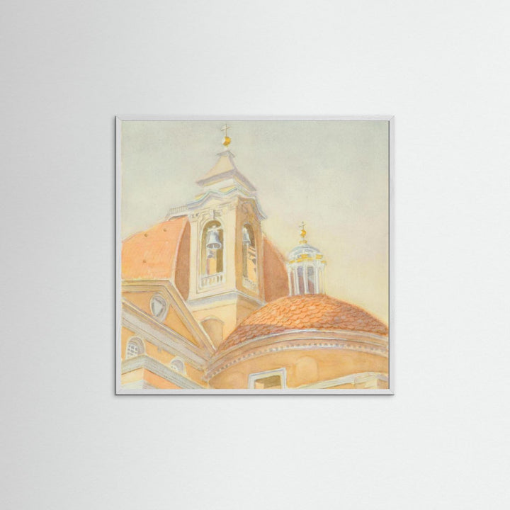 "Bell Tower of San Lorenzo" Majestic Tuscan Watercolor - Art Print Custom Framed Options