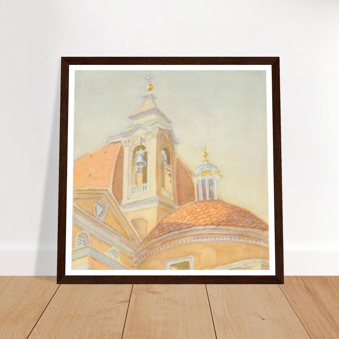 Bell Tower of San Lorenzo Majestic Tuscan Watercolor Art Print by Veronique Semple - Watercolor wall art print