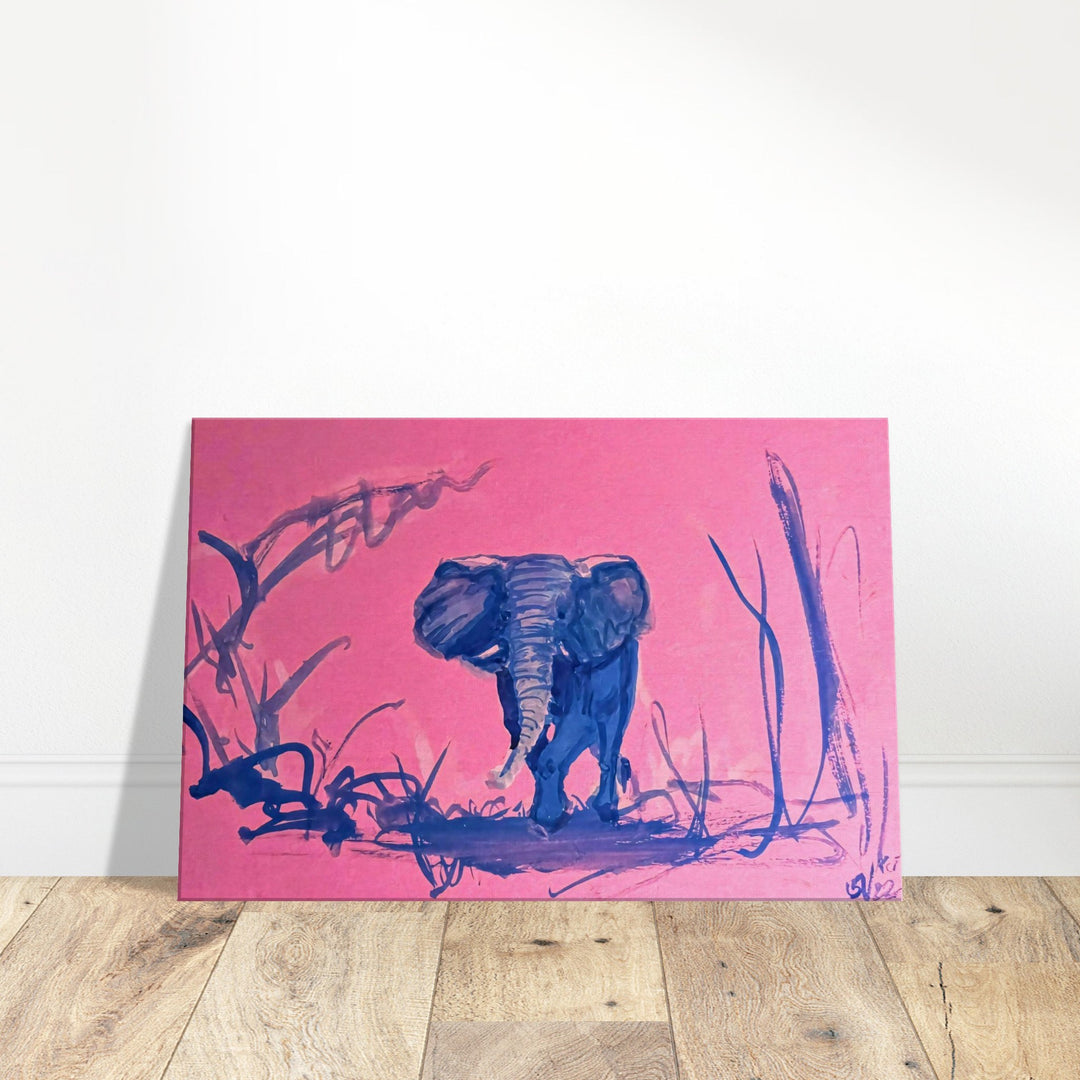 Whimsical Pink Elephant Playful Watercolor Art Print by Andrew Semple - Watercolor pop art print for home decor
