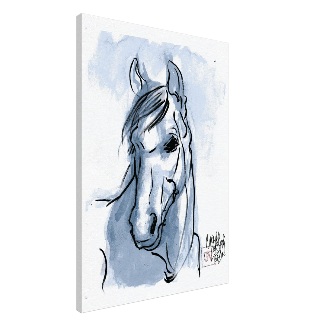 "Spirit of the Wild" Tranquil Blue Horse Watercolor Art Print by Andrew Semple - Watercolor wall art print