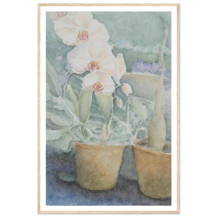 Whispers of Orchids: A Delicate Floral Watercolor by Veronique Semple - Watercolor botanical nature print for home decor