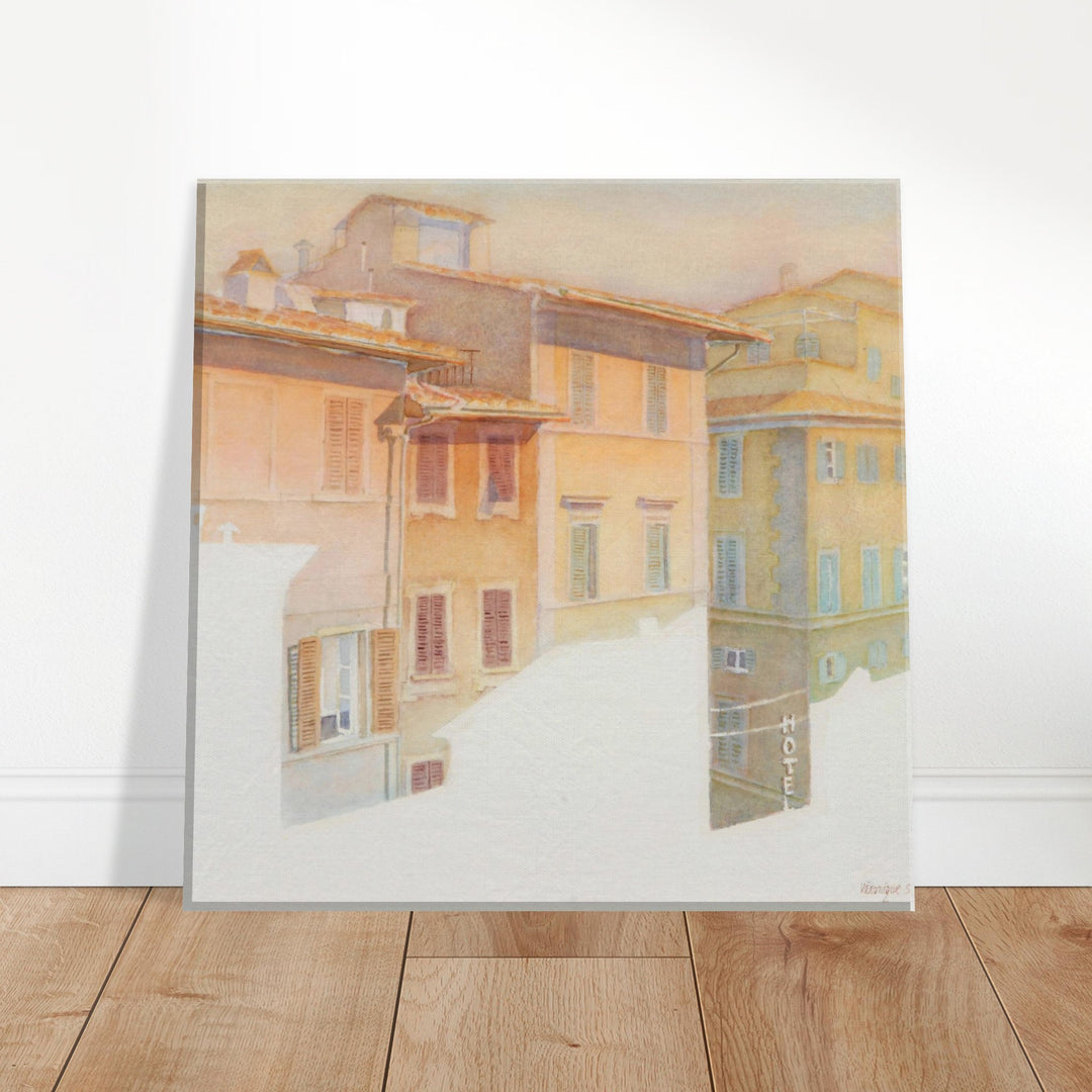 Whispers of Morning Light in Florence by Veronique Semple - Watercolor landscape print for home decor