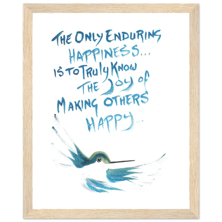 "Enduring Happiness" Watercolor Wall Art: Hummingbird Philosophy Series by Andrew Semple - Watercolor wall art print
