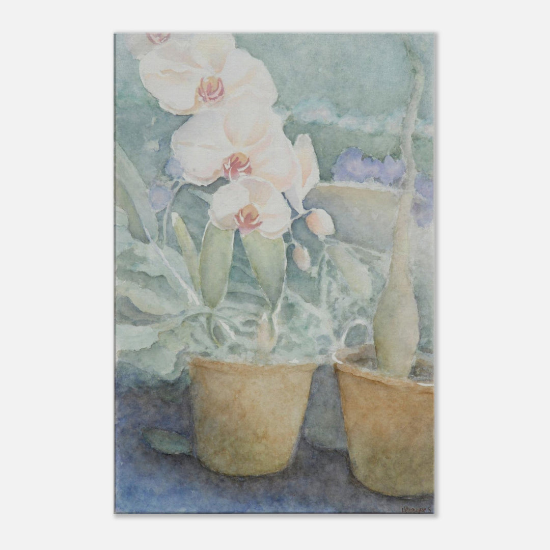 Elegant Orchid Serenity in Watercolor by Veronique Semple - Watercolor botanical print for home decor