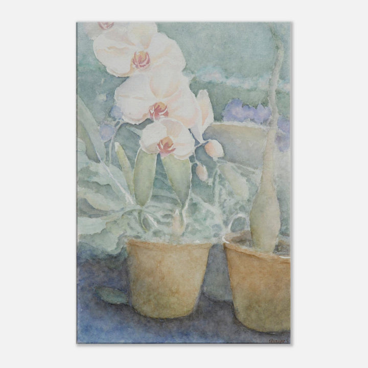 Elegant Orchid Serenity in Watercolor by Veronique Semple - Watercolor botanical print for home decor