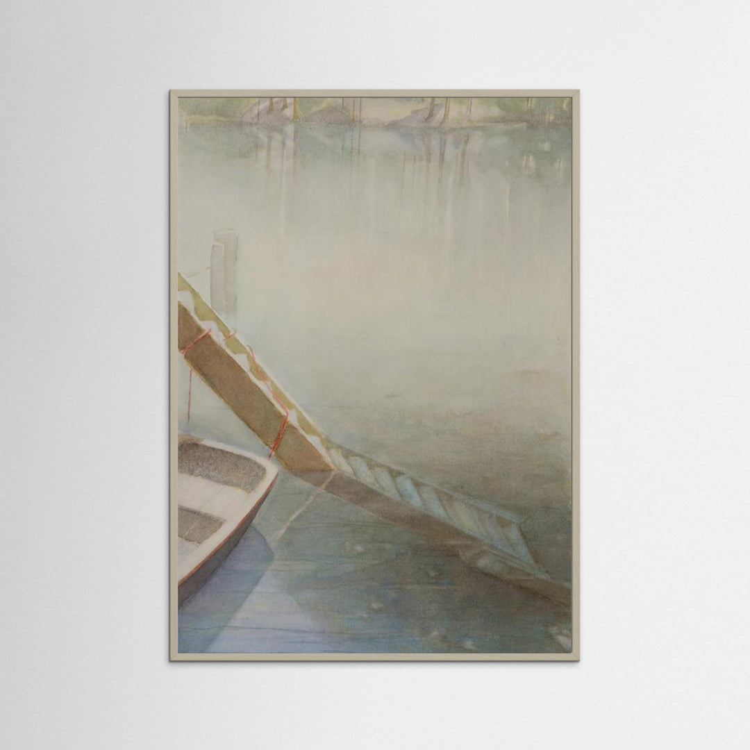 "Fog on the Lake" Peaceful Watercolor - Framed Options