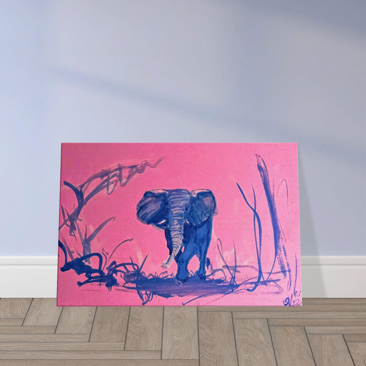 Whimsical Pink Elephant Playful Watercolor Art Print by Andrew Semple - Watercolor pop art print for home decor