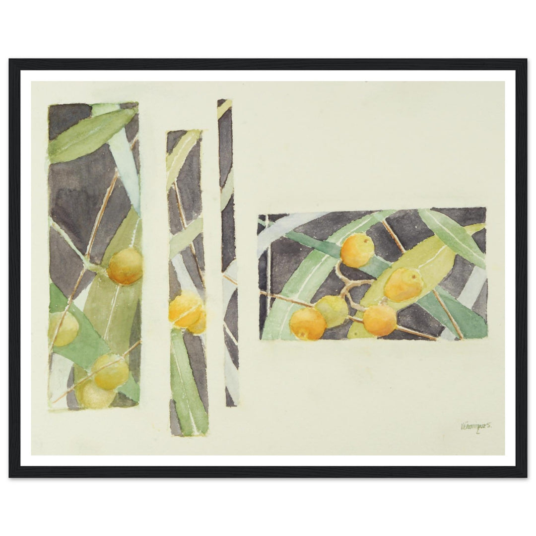 Radiant Harmony in Watercolor: Nature's Abstract Composition by Veronique Semple - Watercolor wall art print