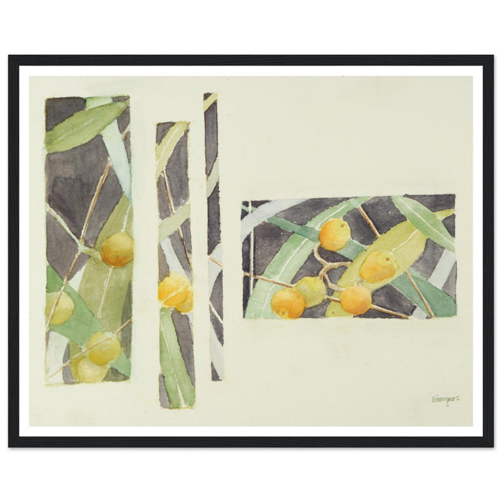 Radiant Harmony in Watercolor: Nature's Abstract Composition by Veronique Semple - Watercolor wall art print