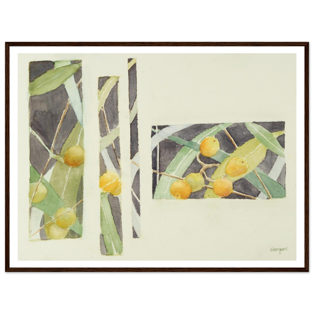Radiant Harmony in Watercolor: Nature's Abstract Composition by Veronique Semple - Watercolor wall art print