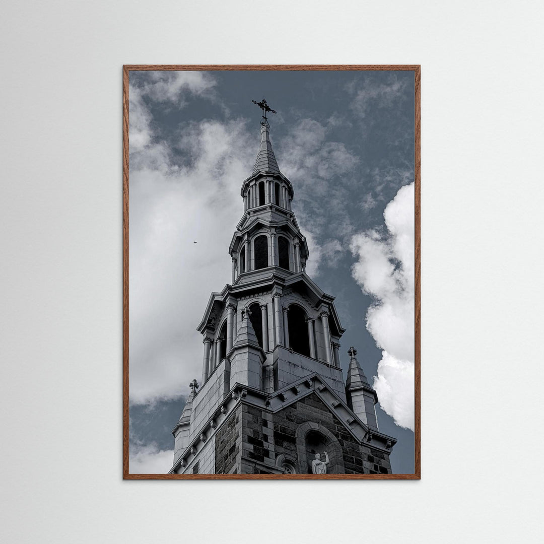 Elegant Church Architecture Steeple Art Print - Framed Options