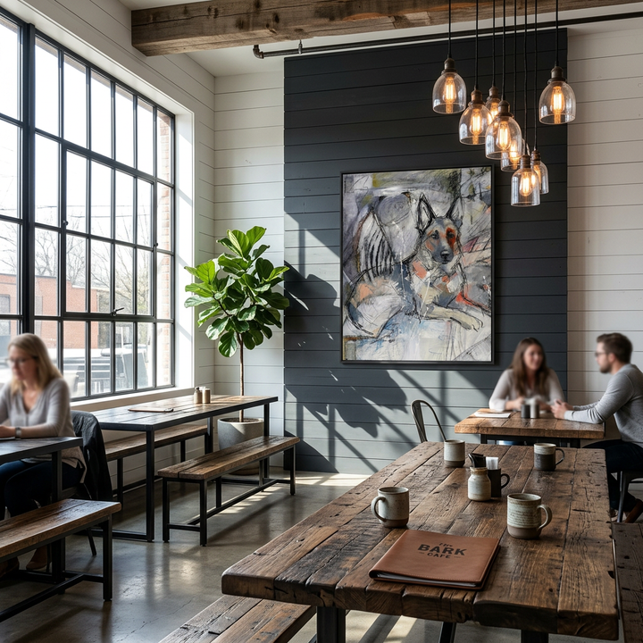 Abstract German Shepherd Portrait Mixed Media Dog Art - Canvas Framed Options