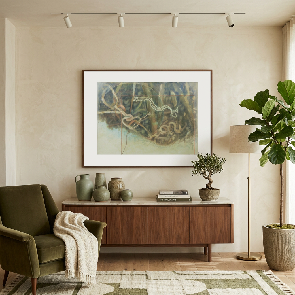 "Change - Beyond the Ice" Abstract Organic Watercolor - Custom Framed Art Print