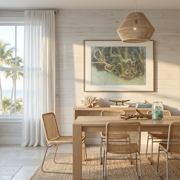 "Change - Beyond the Ice" Abstract Organic Watercolor - Custom Framed Art Print