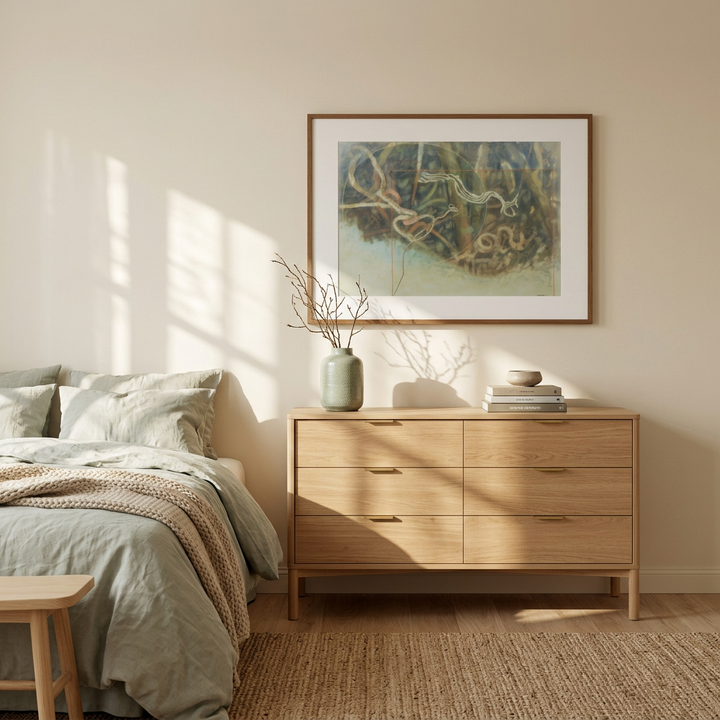 "Change - Beyond the Ice" Abstract Organic Watercolor - Custom Framed Art Print