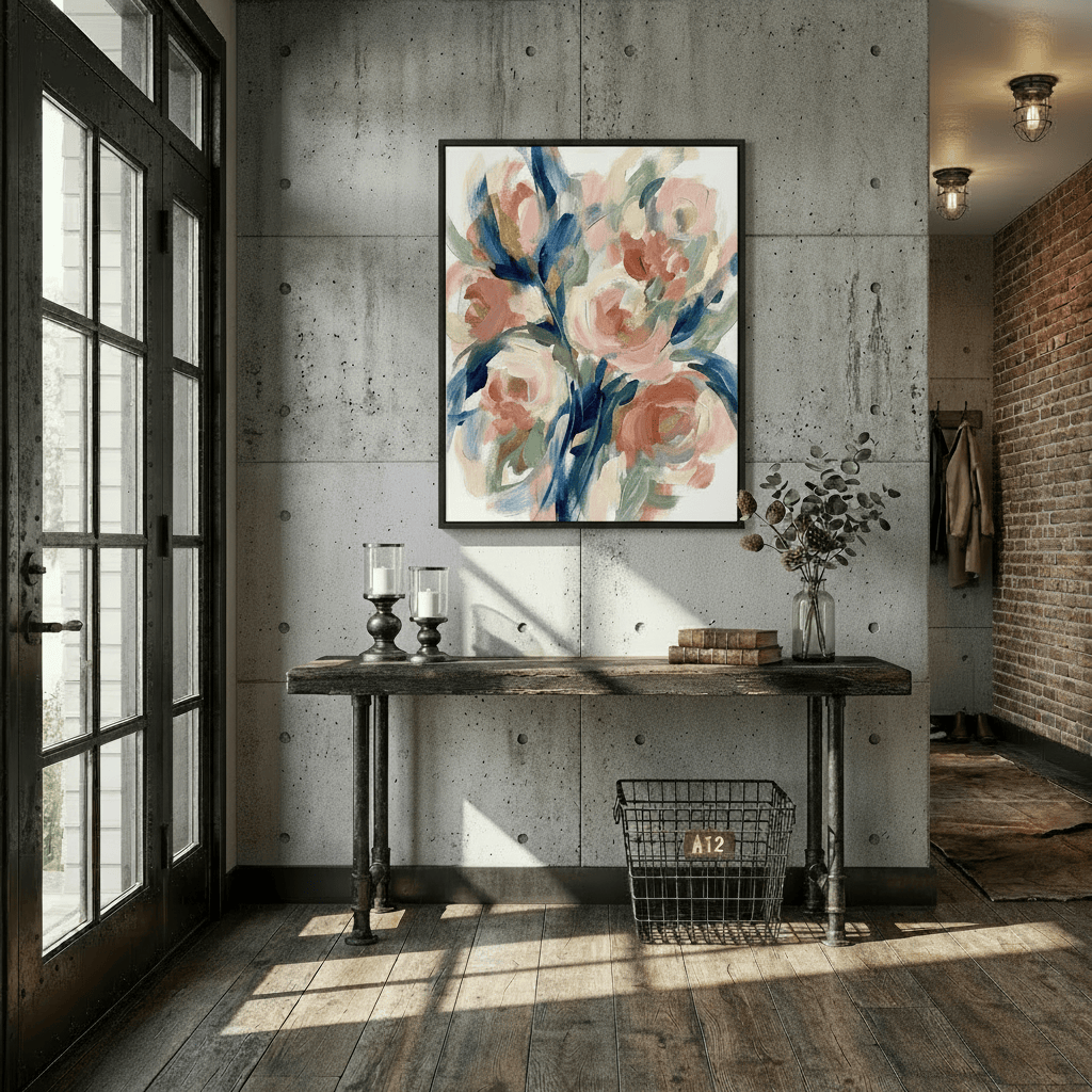 Abstract Floral Wall Art for Modern Decor - Canvas Framed Options Large Format