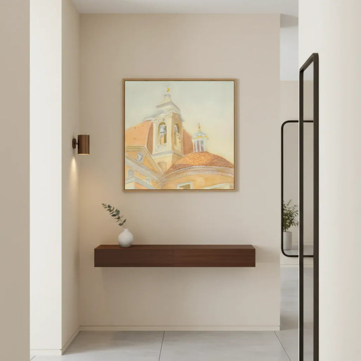 "Bell Tower of San Lorenzo" Majestic Tuscan Watercolor -  Large Format Canvas Framed Options