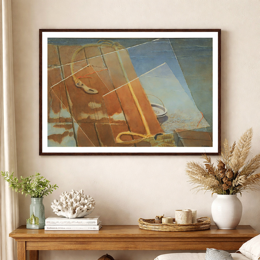 « Sous la surface » Aquarelle aquatique sereine semi-abstraite – Impression encadrée sur papier mat de qualité supérieure