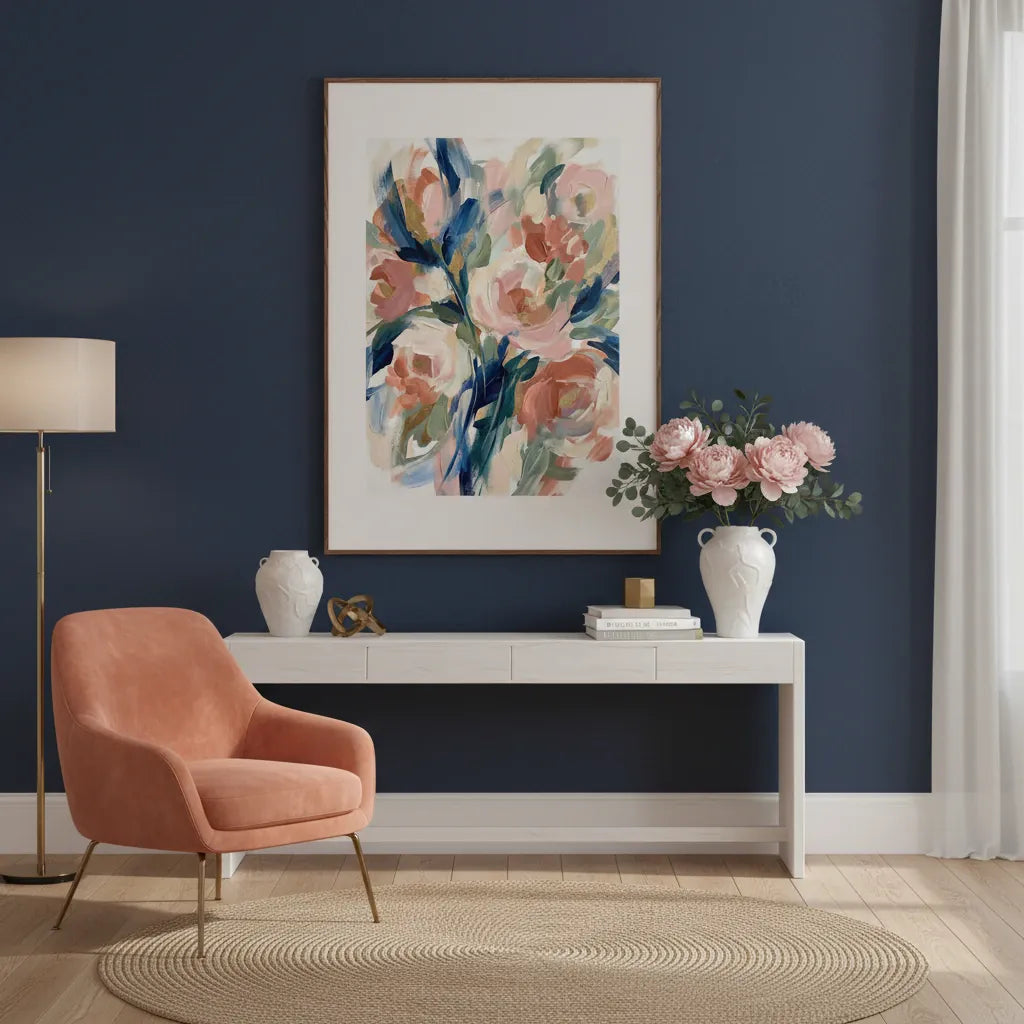 Abstract Floral Wall Art Print for Modern Decor - Framed Options