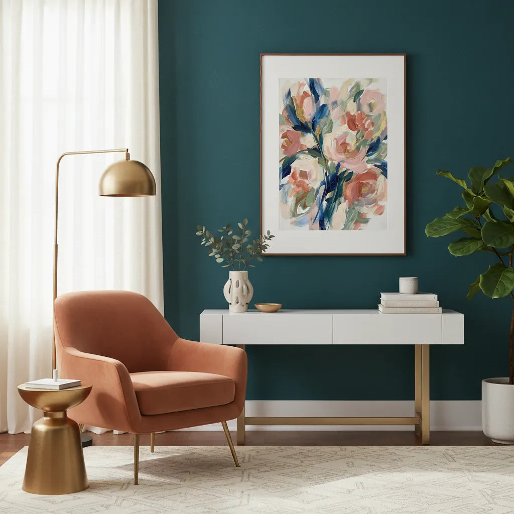 Abstract Floral Wall Art Print for Modern Decor - Framed Options