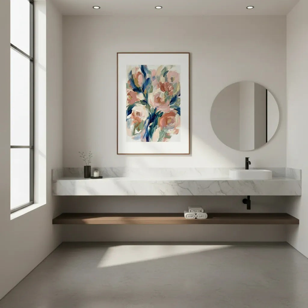 Abstract Floral Wall Art Print for Modern Decor - Framed Options